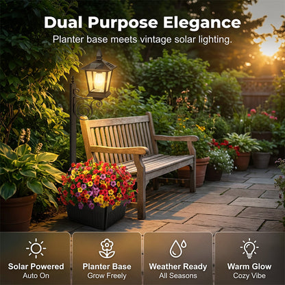 🌞🌷 Solar-Gartenleuchte mit Pflanztopf – Dekorativ & Energieeffizient