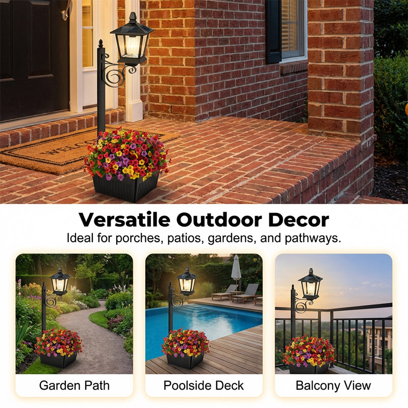 🌞🌷 Solar-Gartenleuchte mit Pflanztopf – Dekorativ & Energieeffizient