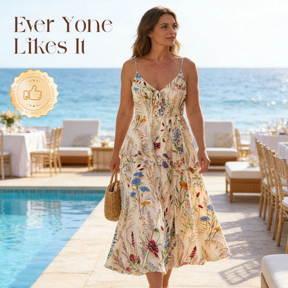 🌷 Midi Blumenkleid in Plus Size | Zarte Spaghettiträger ✨💖