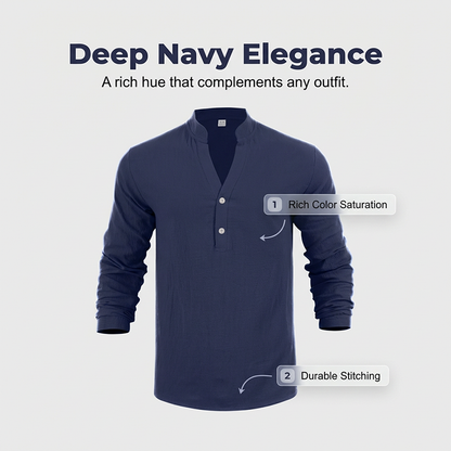⏳🔥 50% RABATT – zeitlich begrenzt!👔Lässiges Henley-T-Shirt für Herren
