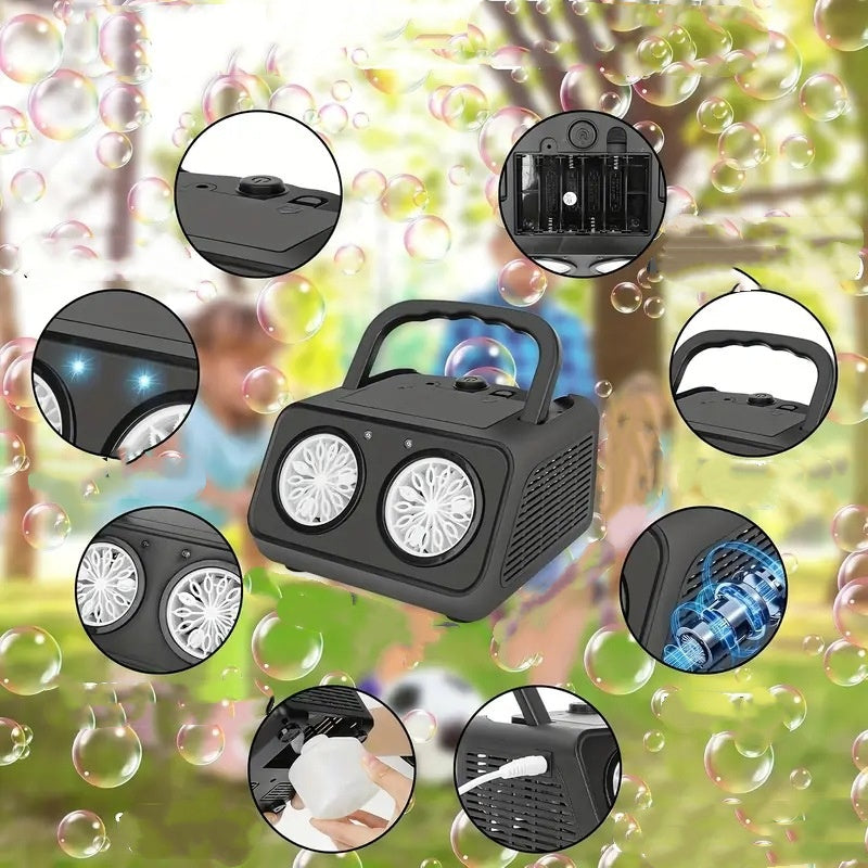 💎50% HANDGEFÜHRTE SEIFENBLASEN-MASCHINE!  26 Löcher, 2000+ Blasen/Min & Magische Lichter für Partys