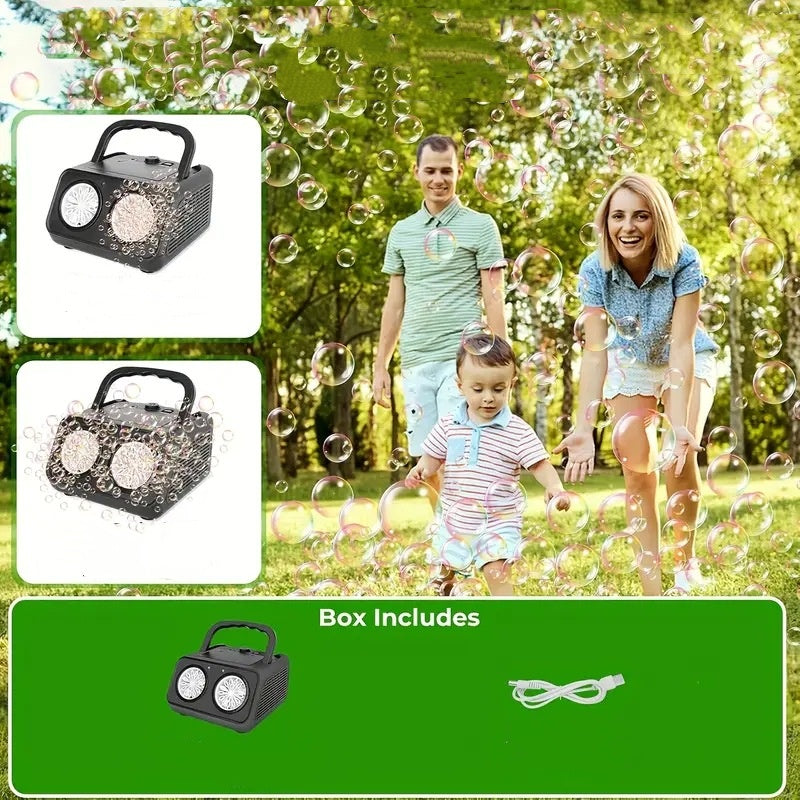 💎50% HANDGEFÜHRTE SEIFENBLASEN-MASCHINE!  26 Löcher, 2000+ Blasen/Min & Magische Lichter für Partys
