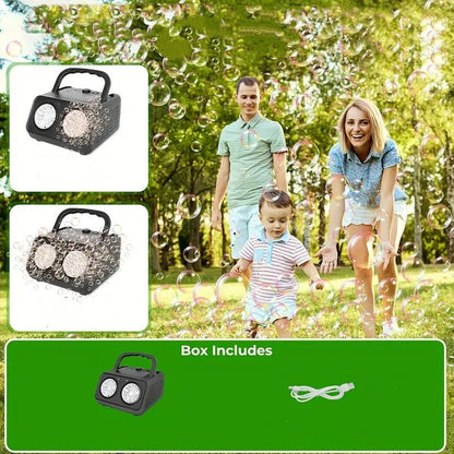 💎50% HANDGEFÜHRTE SEIFENBLASEN-MASCHINE!  26 Löcher, 2000+ Blasen/Min & Magische Lichter für Partys