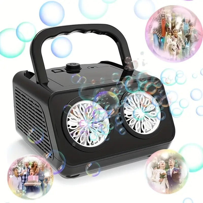 💎50% HANDGEFÜHRTE SEIFENBLASEN-MASCHINE!  26 Löcher, 2000+ Blasen/Min & Magische Lichter für Partys