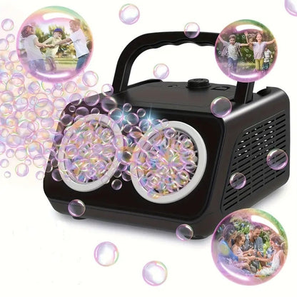 💎50% HANDGEFÜHRTE SEIFENBLASEN-MASCHINE!  26 Löcher, 2000+ Blasen/Min & Magische Lichter für Partys