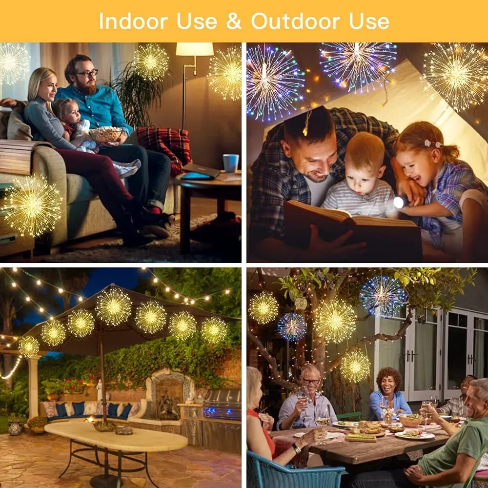 🔥Solange der Vorrat reicht 40 % Rabatt!🎉Hängende Starburst Fairy Lights für Weihnachten