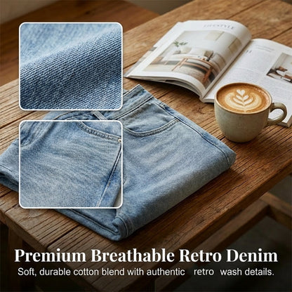 ✨🔥Damenjeans mit hoher Taille und geradem Bein👖