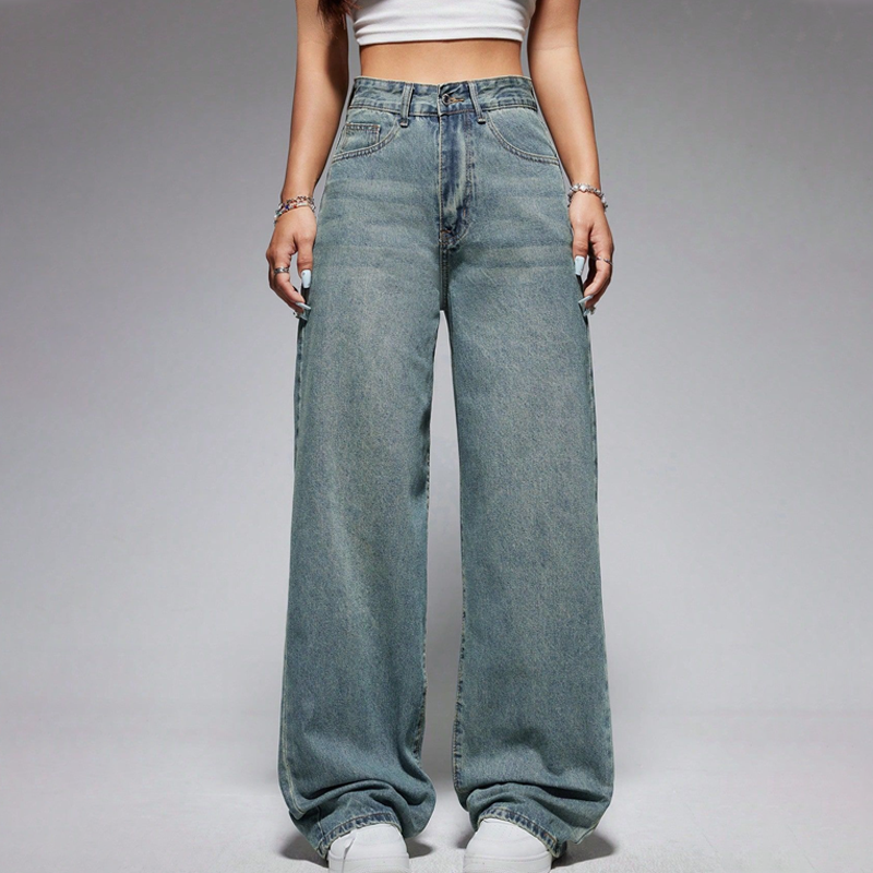 ✨🔥Damenjeans mit hoher Taille und geradem Bein👖