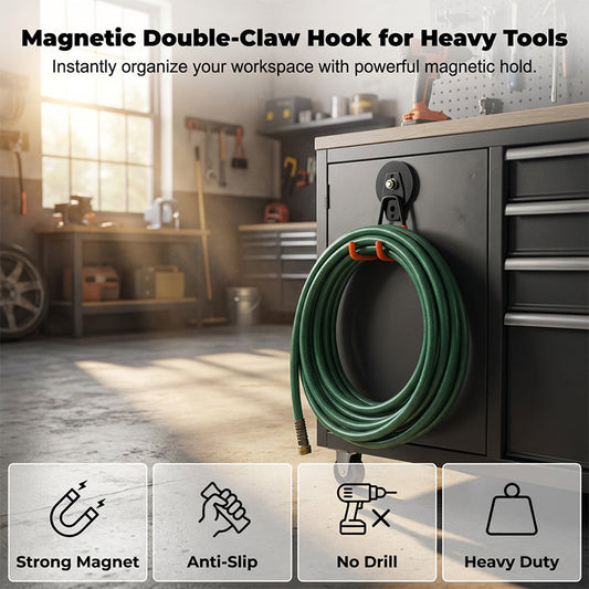 🧲💪Hochbelastbarer magnetischer Doppelklauenhaken – Extrem stabil!