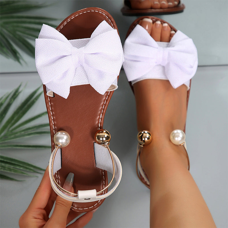 😍Zeitlich begrenzter Rabatt 50% 💥Stilvolle Riemchen-Sandalen mit Perlen-Detail