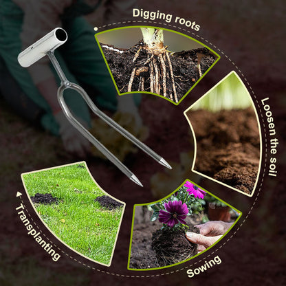 🌱 Kompakter 2‑Zahn‑Garten‑Unkrautstecher ✨ Effizientes Unkrautentfernen für Ihren Garten