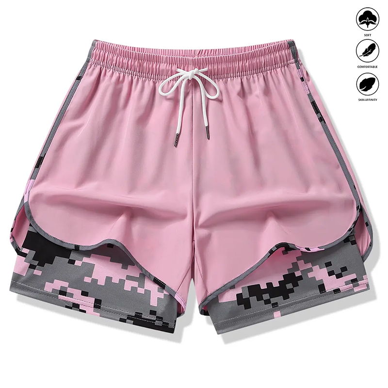 50 % RABATT AUF 2-IN-1-SPORTSHORTS! 🔥 Atmungsaktives Material, Camouflage-Futter & Taschen für Damen 🏃‍♀️✨