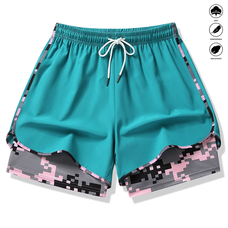 50 % RABATT AUF 2-IN-1-SPORTSHORTS! 🔥 Atmungsaktives Material, Camouflage-Futter & Taschen für Damen 🏃‍♀️✨