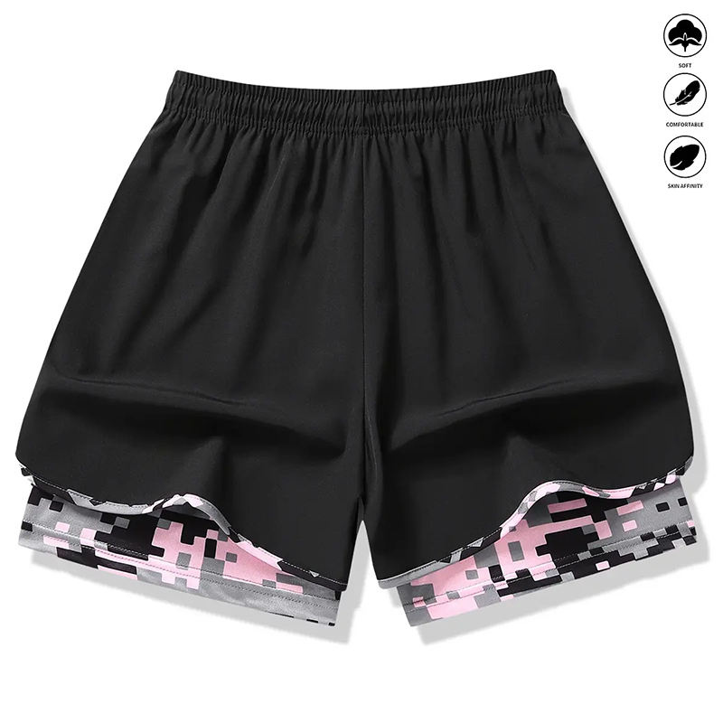 50 % RABATT AUF 2-IN-1-SPORTSHORTS! 🔥 Atmungsaktives Material, Camouflage-Futter & Taschen für Damen 🏃‍♀️✨