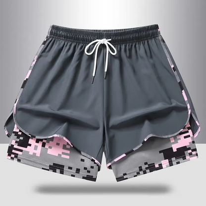 50 % RABATT AUF 2-IN-1-SPORTSHORTS! 🔥 Atmungsaktives Material, Camouflage-Futter & Taschen für Damen 🏃‍♀️✨
