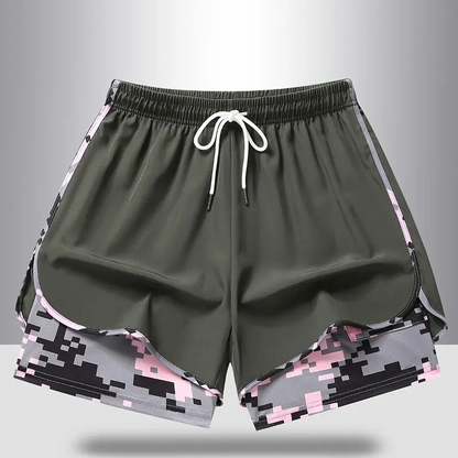 50 % RABATT AUF 2-IN-1-SPORTSHORTS! 🔥 Atmungsaktives Material, Camouflage-Futter & Taschen für Damen 🏃‍♀️✨