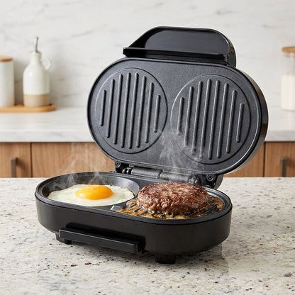 🥞 Multifunktionale Grillplatte & Frühstücksmaschine 🥩 Perfekt für Frühstück & Grillen