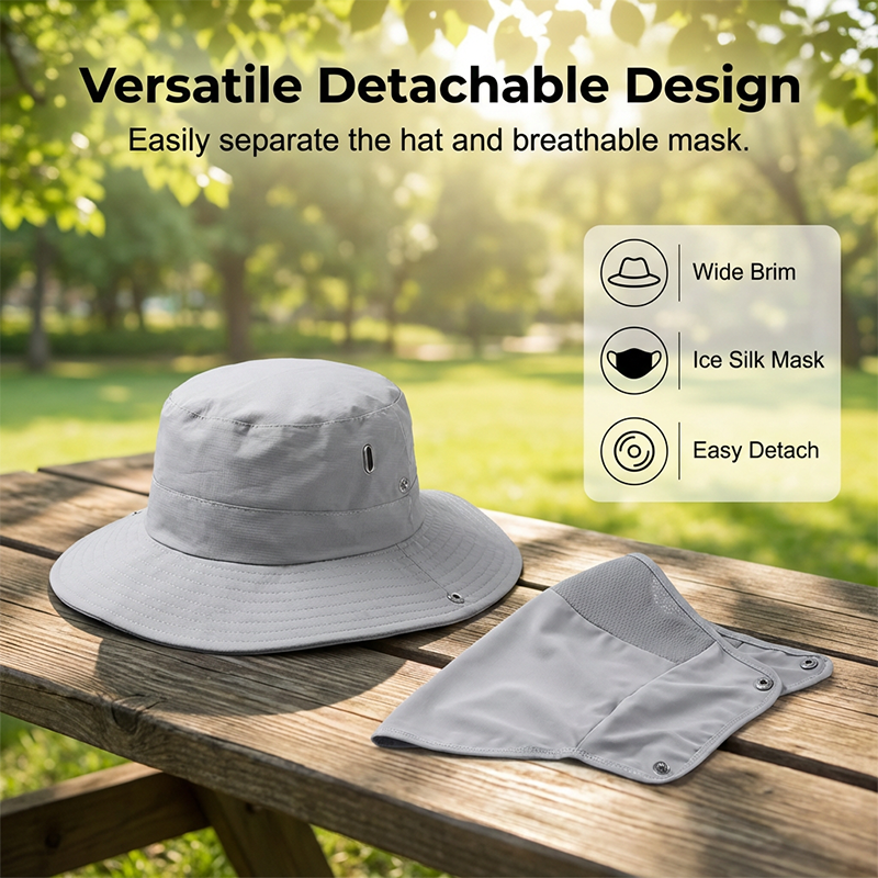 🎩🥳 2026 HEISSER VERKAUF – 50% RABATT! Atmungsaktive Fischerhut mit abnehmbarer Maske – 2-in-1-Design, Ice-Silk-Material, Breite Krempe & Nackenschutz für 360°-Sonnenschutz 🌬️