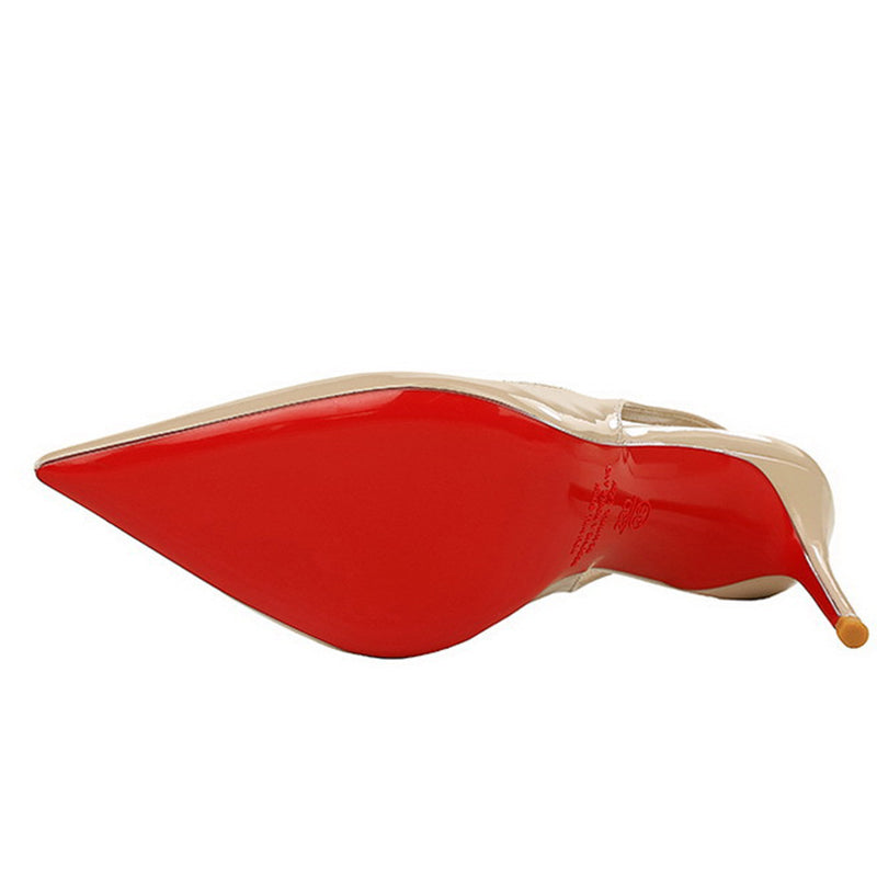 💎50% Rabatt 👠Lackleder-Stilettos mit spitzer Zehenpartie und Fersenriemen für Damen💃Ich bin die Königin – ich strahle vor Selbstbewusstsein👑