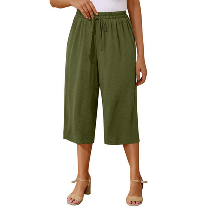 👖🔥Caprihose für Damen mit Kordelzug und lässigem Schnitt