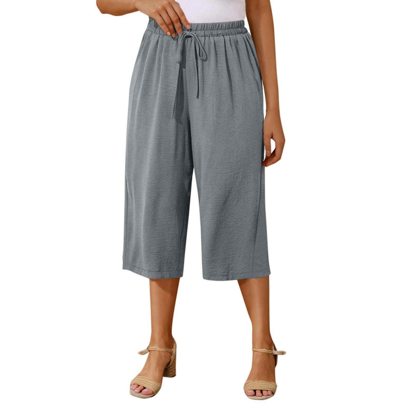 👖🔥Caprihose für Damen mit Kordelzug und lässigem Schnitt