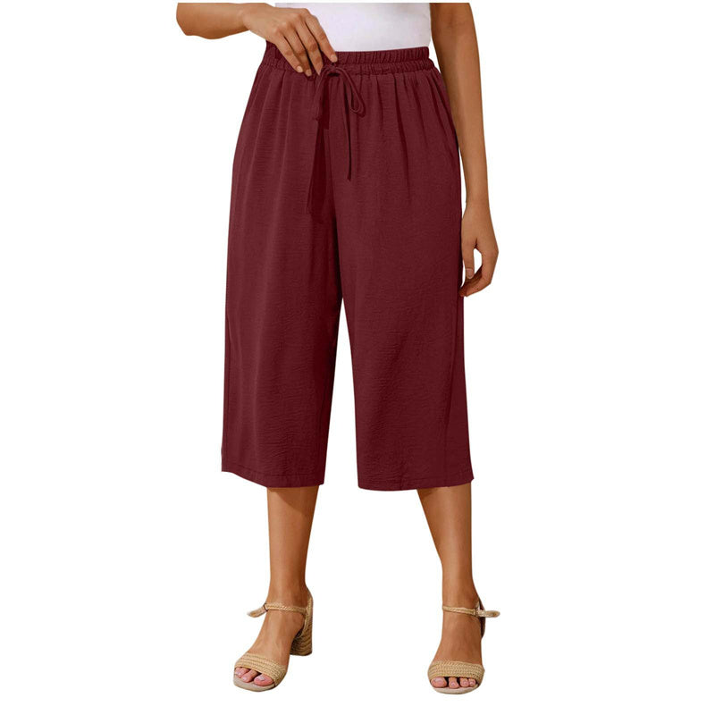 👖🔥Caprihose für Damen mit Kordelzug und lässigem Schnitt