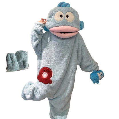 Eleganz braucht keine Worte 🐟Kuscheliger Pyjama aus Korallenfleece mit Figuren🧸