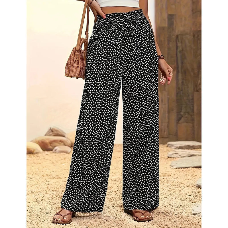 👗⏰ 50% RABATT nur für kurze Zeit! Damen-Hose mit gerafftem Hohem Bund & Weitem Bein – Leicht, vielseitig & eleganter Oversize-Style 🌿