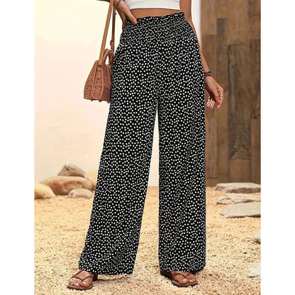👗⏰ 50% RABATT nur für kurze Zeit! Damen-Hose mit gerafftem Hohem Bund & Weitem Bein – Leicht, vielseitig & eleganter Oversize-Style 🌿