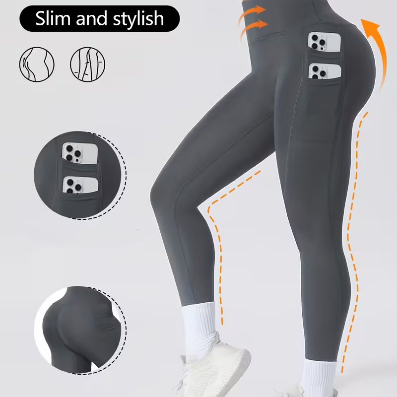 ✨ Hochtaillierte Yoga-Hose mit figurformendem Effekt & praktischen Taschen ✨