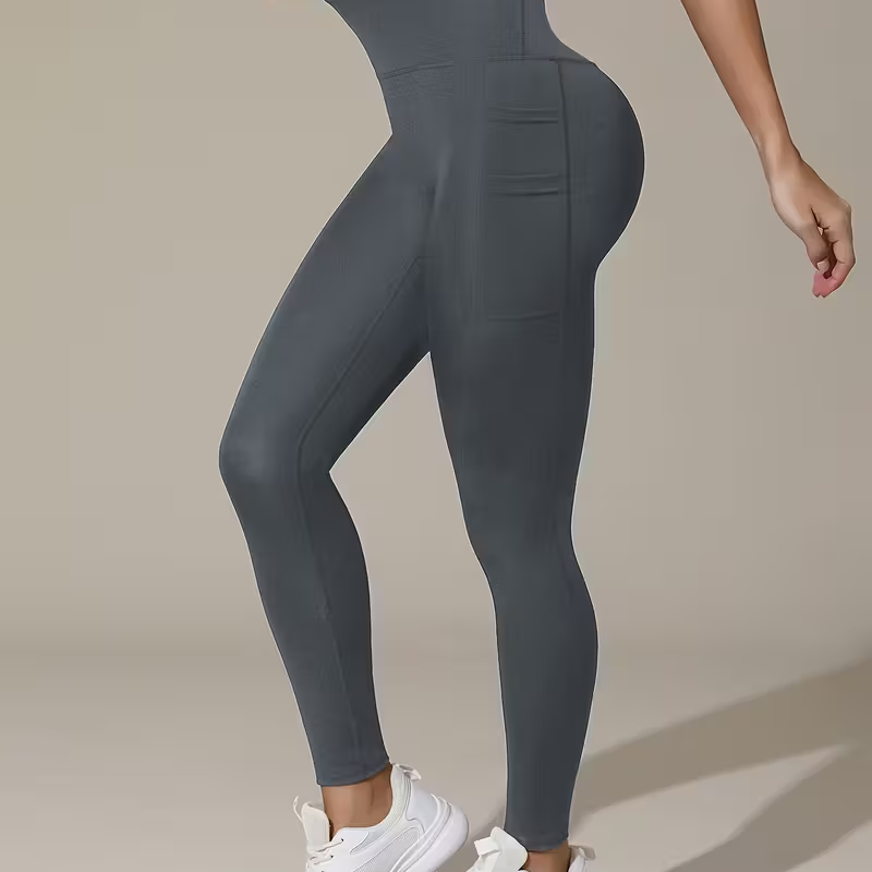 ✨ Hochtaillierte Yoga-Hose mit figurformendem Effekt & praktischen Taschen ✨