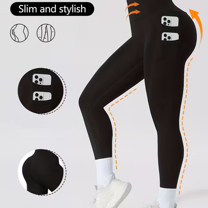 ✨ Hochtaillierte Yoga-Hose mit figurformendem Effekt & praktischen Taschen ✨