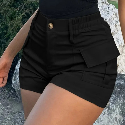 🌞Damen Cargo-Shorts 🌟 Hohe Taille mit vielen Taschen ✅ Bequem & Stylish
