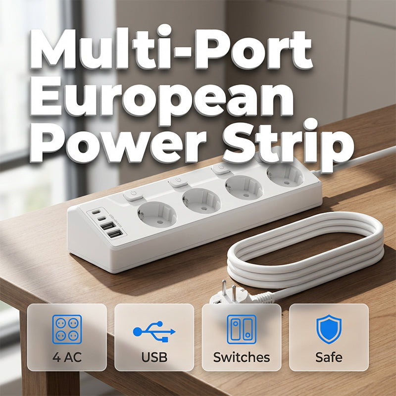 💡🔌 Steckdosenleiste mit 4 Steckdosen ✨ Einzelnen Schaltern & USB-Anschlüssen 📱