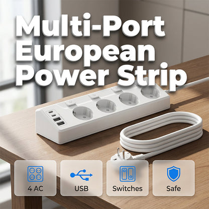 💡🔌 Steckdosenleiste mit 4 Steckdosen ✨ Einzelnen Schaltern & USB-Anschlüssen 📱