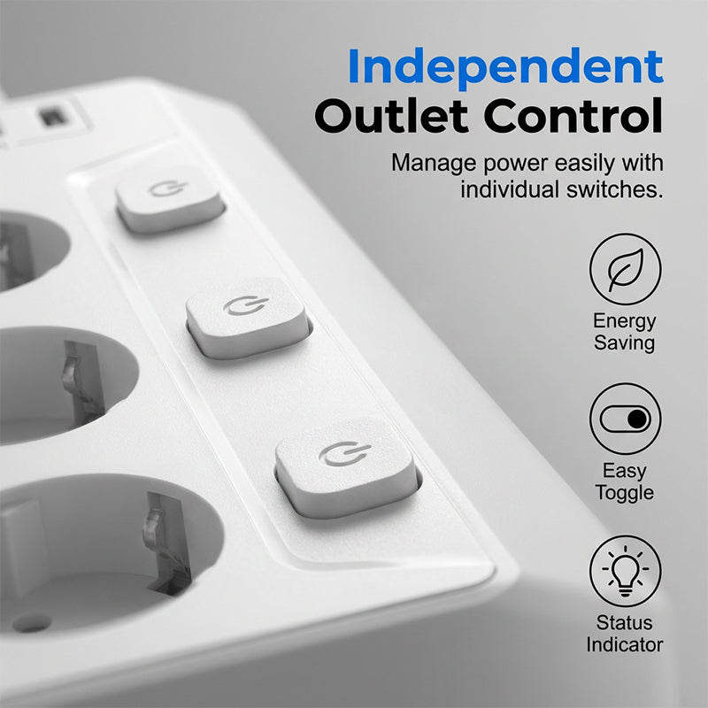 💡🔌 Steckdosenleiste mit 4 Steckdosen ✨ Einzelnen Schaltern & USB-Anschlüssen 📱