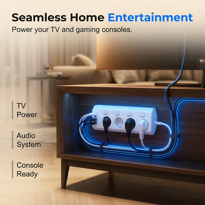 💡🔌 Steckdosenleiste mit 4 Steckdosen ✨ Einzelnen Schaltern & USB-Anschlüssen 📱