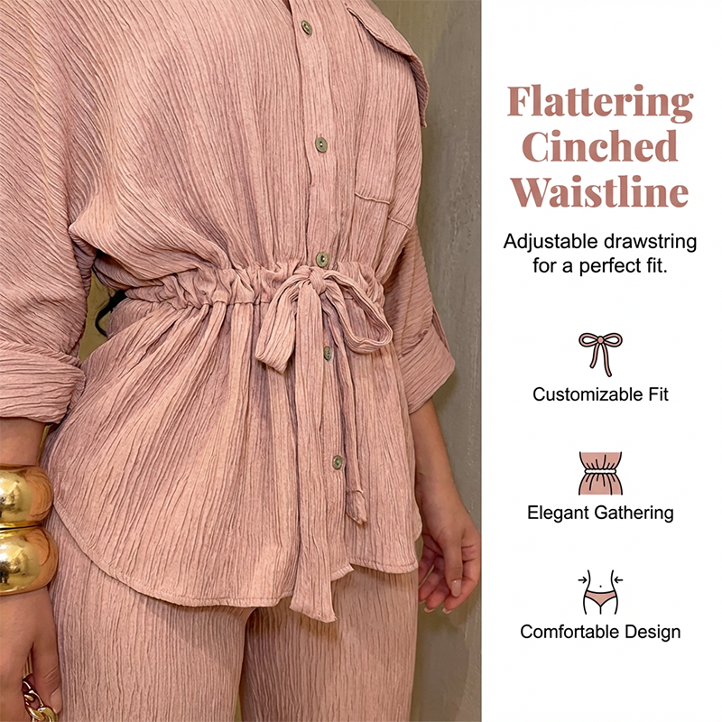 👚 50% RABATT! 🌸 Damen Kordelzug-Shirt & Weithosen-Set – Bequem, Vielseitig & Perfekt Für Einen Lässigen Look 💃