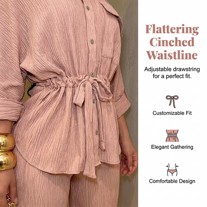 👚 50% RABATT! 🌸 Damen Kordelzug-Shirt & Weithosen-Set – Bequem, Vielseitig & Perfekt Für Einen Lässigen Look 💃