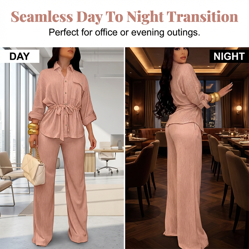 👚 50% RABATT! 🌸 Damen Kordelzug-Shirt & Weithosen-Set – Bequem, Vielseitig & Perfekt Für Einen Lässigen Look 💃
