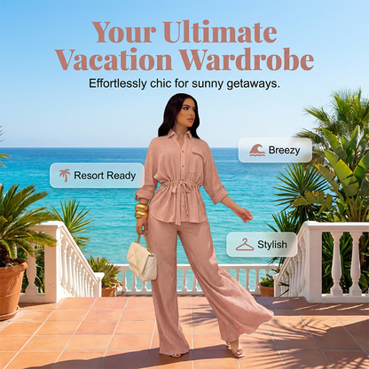 👚 50% RABATT! 🌸 Damen Kordelzug-Shirt & Weithosen-Set – Bequem, Vielseitig & Perfekt Für Einen Lässigen Look 💃