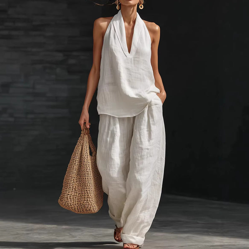 ✨ Zweiteiliges Set für Damen mit Neckholder-Ausschnitt 👗🔥