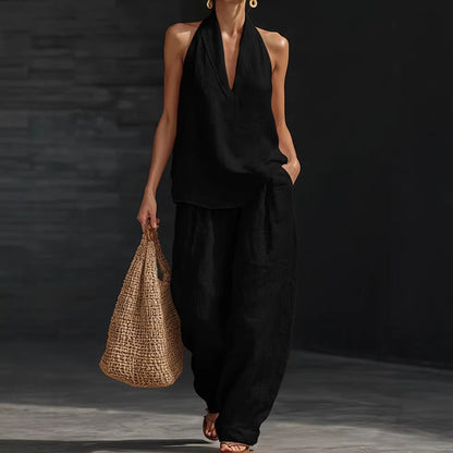 ✨ Zweiteiliges Set für Damen mit Neckholder-Ausschnitt 👗🔥