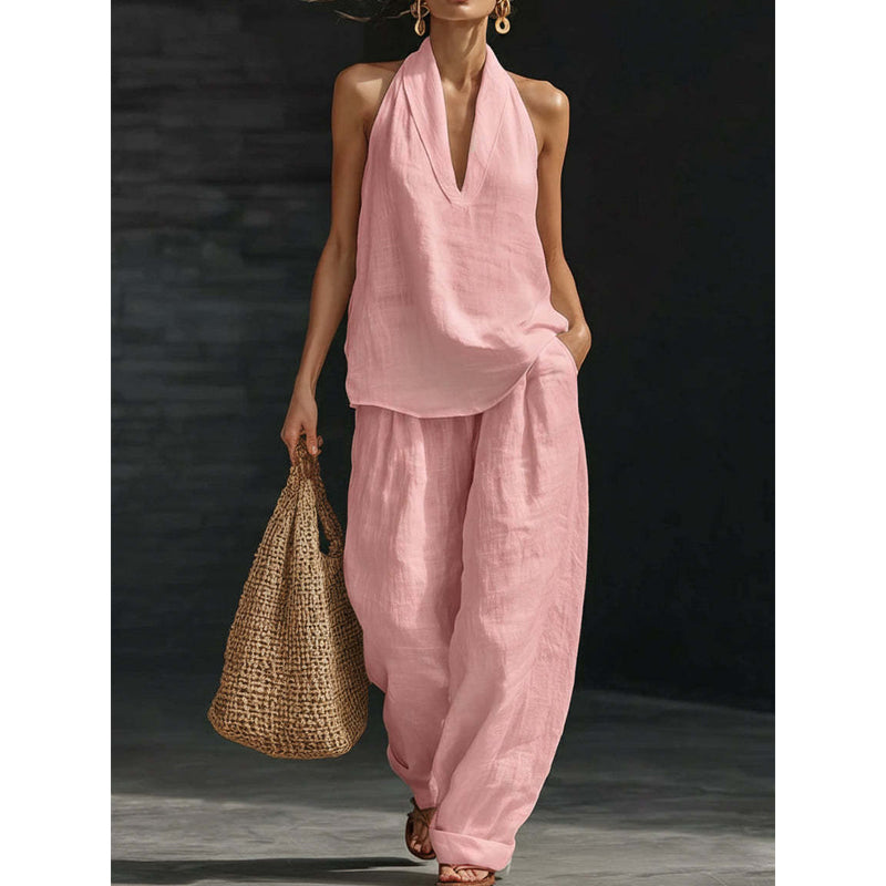 ✨ Zweiteiliges Set für Damen mit Neckholder-Ausschnitt 👗🔥