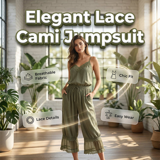 ✨ Lässiger Spitzen-Cami-Jumpsuit für Damen 👗🌸