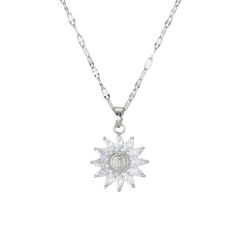 💛 Sonnenblumen-Kette für Damen – Dezenter Schmuck für Alltag, Büro und Freizeit