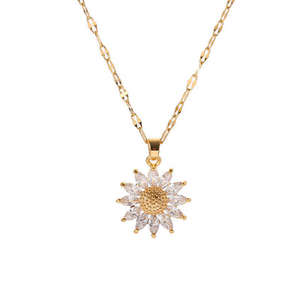 💛 Sonnenblumen-Kette für Damen – Dezenter Schmuck für Alltag, Büro und Freizeit