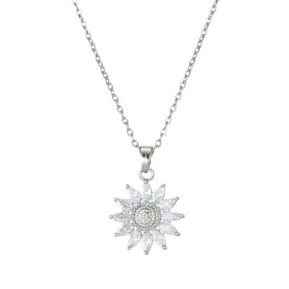 💛 Sonnenblumen-Kette für Damen – Dezenter Schmuck für Alltag, Büro und Freizeit