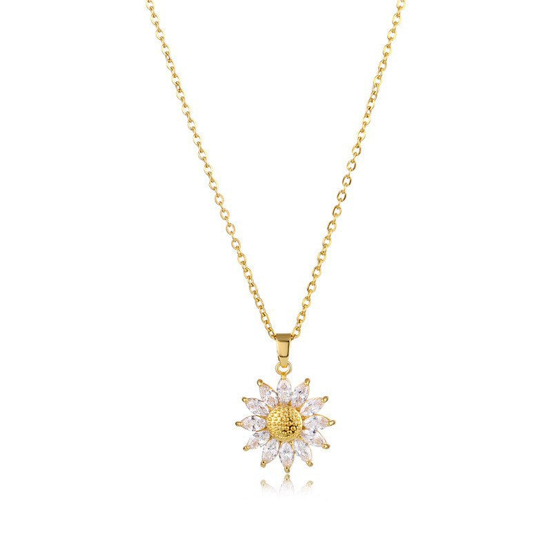 💛 Sonnenblumen-Kette für Damen – Dezenter Schmuck für Alltag, Büro und Freizeit