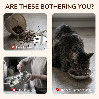 🐾50 % Rabatt!!🐱🐶 Rutschfester erhöhter Futtertrog 🥣 mit 3 Schalen für Haustiere 💖